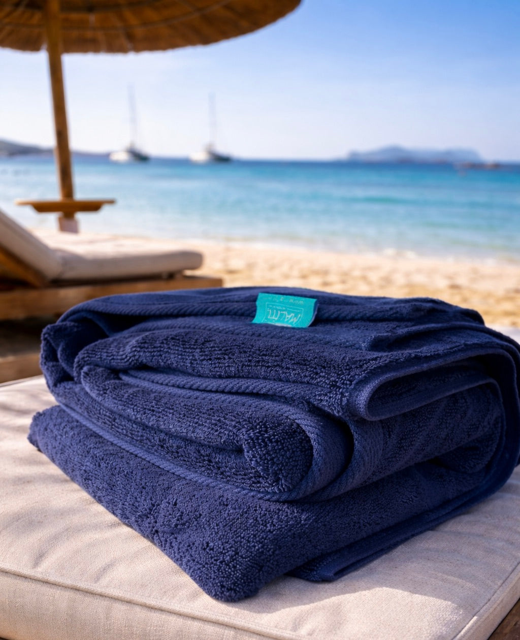 luxury cotton bath towel navy blue